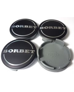 4x Borbet Schwarz Matt Nabendeckel 55mm