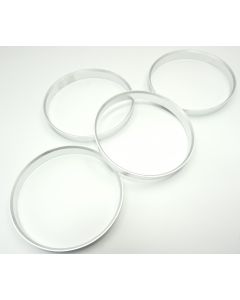 4 Zentrierringe aus Alu in Silber 74,1 mm - 72,6 mm