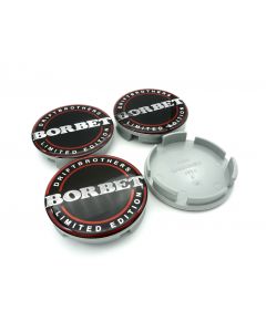 4x Original Borbet Nabendeckel 56mm Felgendeckel Nabenkappe Drift Edtion Schwarz Rot