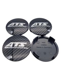 4X ATS Nabendeckel 60mm Carbon (N23) Dark 3D - Original Felgendeckel/Nabenkappe/Hubcap