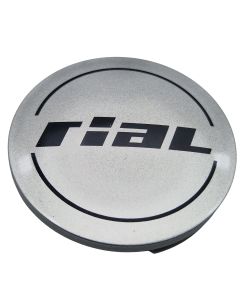 1X Rial Nabendeckel 64mm Silber (N32) Logo Schwarz - Original Felgendeckel/Nabenkappe/Hubcap