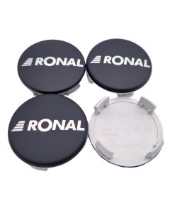 4x Original RONAL Nabendeckel 56,5mm / 53mm - Schwarz Matt M57 Center Cap Deckel Felgendeckel Nabenkappen 