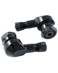 2x Motorrad Alu Winkelventil Schwarz 11,3mm Ventile Eckventil Ventil