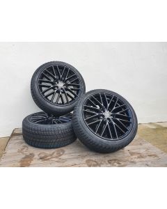 Komplettradsatz Winter Borbet BS5 Black Glossy 8x18 et50 5x112 +  BARUM POL-6 225/40 R18 92 V XL - C, C, 2, 72dB 