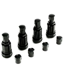 4x Aluventil Schwarz+ 4x ersatzkappen