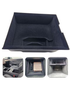 Zubehör für Tesla Model Y Mittelkonsolen Vorne Organizer Fach 2021 - 2024 beflockte Aufbewahrungsbox, Armlehne Ablage