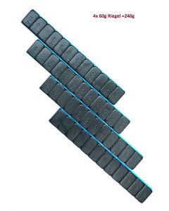 240g Auswuchtgewichte schwarz kunststoffbeschichtete Stahlgewichtsriegel 4x60g Klebegewichte Kleberiegel