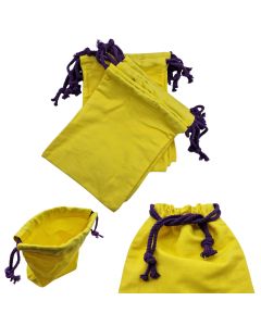 10x Stoffbeutel mit Kordelzug 21x15 cm – Vielseitige Beutel für Kosmetik, Schmuck, Reisen & Geschenke / Bolzensäcke – Gelb Lila