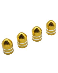 4x Ventilkappen Gold/Orange Auto & Motorrad – Metall Kegel mit Dichtung – Für PKW, Transporter, Fahrrad, Roller & E-Scooter