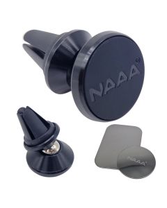 KFZ Handyhalterung Auto Magnet Lüftung, Universal Handyhalter Auto Zubehör mit starken Magneten + Metallplatte, Kompatibel für iPhone Samsung Huawei - Schwarz 