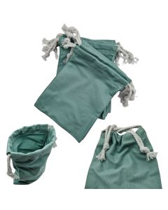 10x Stoffbeutel mit Kordelzug 21x15 cm – Vielseitige Beutel für Kosmetik, Schmuck, Reisen & Geschenke / Bolzensäcke – Mintgrün Weiß