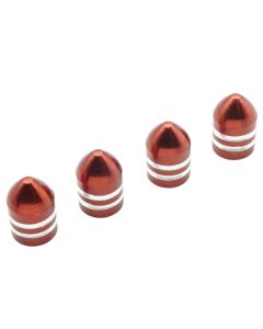 4x Rote Ventilkappen Auto & Motorrad – Metall Kegel mit Dichtung – Für PKW, Transporter, Fahrrad, Roller & E-Scooter