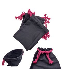 10x Stoffbeutel mit Kordelzug 21x15 cm – Vielseitige Beutel für Kosmetik, Schmuck, Reisen & Geschenke / Bolzensäcke – Schwarz Pink