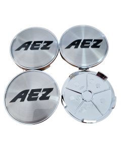 4x AEZ Nabendeckel 68 mm / 65 mm (AZE), ZT2220 Felgendeckel Nabenkappe Radnabenkappe, Silber gebürstet, Original Felgenkappe