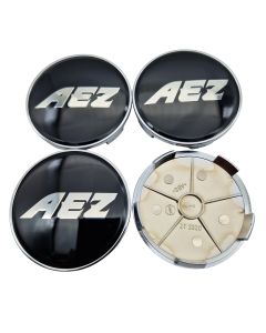 4x AEZ Nabendeckel 68 mm / 65 mm (AZF), ZT2220 Felgendeckel, Schwarz Glanz, Nabenkappe Radnabenkappe, Original Felgenkappe