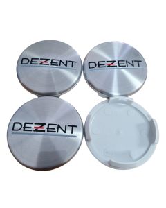 4x Dezent Nabendeckel 60 mm / 56 mm (DZA), N07, Silber Alu Gebürstet, Felgendeckel Nabenkappe Radnabenkappe, Original Felgenkappe